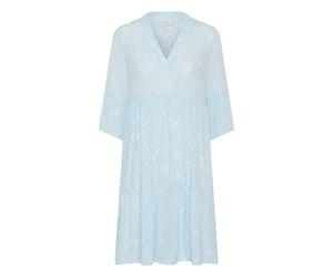 Midikleid KAFFE "Damen Kleid KAellen", Damen, Gr. 36, N-Gr, blau (nantucket breeze chalk flower), Obermaterial: 100% Viskose LENZING ECOVERO CV LenzEcov., Kleider Midikleid (48229759-36) nantucket bre