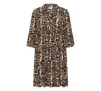 Midikleid KAFFE "Damen Kleid KAellen", Damen, Gr. 38, N-Gr, beige (naturel leopard print), Obermaterial: 100% Viskose LENZING ECOVERO CV LenzEcov., Kleider Midikleid (39116060-38) naturel leopard prin