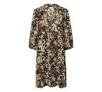 Midikleid KAFFE "Damen Kleid KAhera", Damen, Gr. 36, N-Gr, beige (leopard print), Obermaterial: 100% Viskose LENZING ECOVERO CV LenzEcov., Kleider Midikleid (79331044-36) leopard print