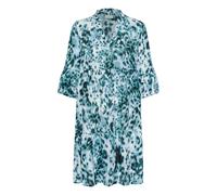 Midikleid KAFFE "Damen Kleid KAhera", Damen, Gr. 38, N-Gr, blau (teal leopard print), Obermaterial: 100% Viskose LENZING ECOVERO CV LenzEcov., Kleider Midikleid (81945938-38) teal leopard print