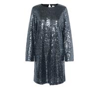 Midikleid KAFFE "Damen Kleid KAlau", Damen, Gr. XS, N-Gr, silber (schwarz silber), Obermaterial: 98% Polyester PES. 2% Elasthan EL., Kleider Midikleid (70232036-XS) schwarz silber
