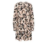 Midikleid KAFFE "Damen Kleid KApaco", Damen, Gr. 38, N-Gr, beige (beige, schwarz, peach blurry leaf), Obermaterial: 87% Viskose LENZING ECOVERO CV LenzEcov. 13% Nylon NY., Kleider Midikleid (52281935-