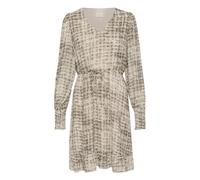 Midikleid KAFFE "Damen Kleid KAtrinike", Damen, Gr. 46, N-Gr, grau (grau texture check), Obermaterial: 100% Polyester PES., Kleider Midikleid (36998504-46) grau texture check