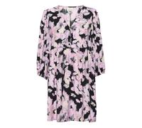 Midikleid KAFFE "Damen Kleid KAvictoria", Damen, Gr. 34, N-Gr, schwarz (schwarz, pink graphic strokes), Obermaterial: 80% Viskose CV. 20% Polyamid PA., Kleider Midikleid (58891751-34) schwarz, pink gr