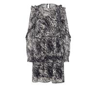 Midikleid KAFFE "Kleid KAalica", Damen, Gr. 42, N-Gr, schwarz (schwarz, grau abstract graphic), Obermaterial: 100% Polyester PES., Kleider Midikleid (59673645-42) schwarz, grau abstract graphic