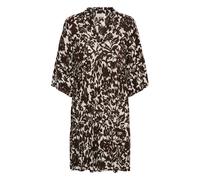 Midikleid KAFFE "Kleid KAellen", Damen, Gr. 38, N-Gr, braun (schwarz coffee, turtledove flower), Obermaterial: 100% Viskose LENZING ECOVERO CV LenzEcov., Kleider Midikleid (86565431-38) schwarz coffee