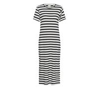 Midikleid KAFFE "Kleid KAellen", Damen, Gr. S, N-Gr, weiß (chalk, schwarz stripes), Obermaterial: 45% Polyester PES. 25% Baumwolle CO. 25% Viskose CV. 5% Elasthan EL., Kleider Midikleid (30300757-S) c