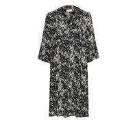 Midikleid KAFFE "Kleid KAhera", Damen, Gr. 36, N-Gr, schwarz (schwarz, weiß graphic snake), Obermaterial: 100% Viskose LENZING ECOVERO CV LenzEcov., Kleider Midikleid (54777502-36) schwarz, weiß graph