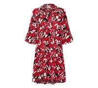 Midikleid KAFFE "Kleid KAhera", Damen, Gr. 40, N-Gr, rot (true rot, pink graphic flower), Obermaterial: 100% Viskose LENZING ECOVERO CV LenzEcov., Kleider Midikleid (43931351-40) true rot, pink graphi