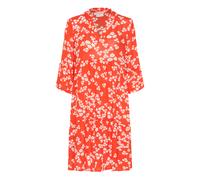 Midikleid KAFFE "Kleid KAhera", Damen, Gr. 44, N-Gr, rot (rot, chalk, rot petit fleur), Obermaterial: 100% Viskose LENZING ECOVERO CV LenzEcov., Kleider Midikleid (18480057-44) rot, chalk, rot petit f