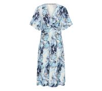Midikleid KAFFE "Kleid KAjasmin", Damen, Gr. 34, N-Gr, blau (blau organic print), Obermaterial: 83% Viskose CV. 17% Polyamid PA., Kleider Midikleid (23186038-34) blau organic print