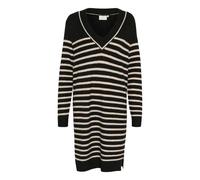 Midikleid KAFFE "Kleid KAjuno", Damen, Gr. XL, N-Gr, schwarz (schwarz, feather melange stripe), Obermaterial: 45% Polyester PES. 38% Nylon NY. 10% Polyacryl PAN. 5% Wolle mw. 2% Elasthan EL., Kleider