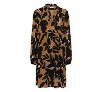 Midikleid KAFFE "Kleid KAlisette", Damen, Gr. 34, N-Gr, beige (toasted coconut, schwarz flower), Obermaterial: 100% Viskose LENZING ECOVERO CV LenzEcov., Kleider Midikleid (81896721-34) toasted coconu