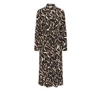 Midikleid KAFFE "Kleid KAmille", Damen, Gr. 44, N-Gr, schwarz (schwarz, braun graphic animal), Obermaterial: 50% Viskose CV. 50% Viskose LENZING ECOVERO CV LenzEcov., Kleider Midikleid (38983064-44) s
