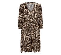Midikleid KAFFE "Kleid KApedra", Damen, Gr. 42, N-Gr, beige (naturel leopard print), Obermaterial: 50% Viskose CV. 50% Viskose LENZING ECOVERO CV LenzEcov., Kleider Midikleid (88976555-42) naturel leo