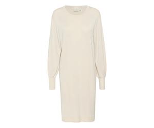Midikleid KAFFE "Kleid KAregina", Damen, Gr. S, N-Gr, beige (sanddollar, metalic yarn), Obermaterial: 70% Viskose CV. 20% Nylon NY. 10% Polyester PES., Kleider Midikleid (69847343-S) sanddollar, metal