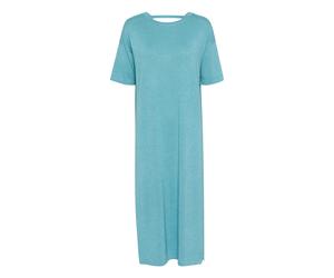 Midikleid KAFFE "Kleid KAregina", Damen, Gr. S, N-Gr, blau (teal), Obermaterial: 70% Viskose CV. 20% Nylon NY. 10% Polyester PES., Kleider Midikleid (89626565-S) teal