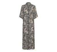 Midikleid KAFFE "Kleid KAthora", Damen, Gr. 40, N-Gr, beige (feather gray leaf print), Obermaterial: 100% Viskose LENZING ECOVERO CV LenzEcov., Kleider Midikleid (51866605-40) feather gray leaf print