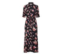 KAFFE Kleid KAvelana Damen Kleid Kurzarm Maxi Casual Elegant Print Maxikleid Black deep 44