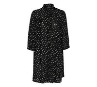 Midikleid KAFFE "Kleid KAvinni", Damen, Gr. 34, N-Gr, schwarz (schwarz, weiß dot), Obermaterial: 100% Viskose LENZING ECOVERO CV LenzEcov., Kleider Midikleid (92143602-34) schwarz, weiß dot