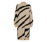 Midikleid KAFFE "Kleid KAwilma", Damen, Gr. XS, N-Gr, beige (feather g. mel, schwarz stripe), Obermaterial: 46% Polyacryl PAN. 45% Nylon NY. 5% Wolle mw. 4% Elasthan EL., Kleider Midikleid (77223950-X