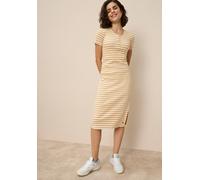 Midikleid KANGAROOS, Damen, Gr. 40/42, N-Gr, sanftes weiß, senf, Rippware, Obermaterial: 95% Baumwolle, 5% Elasthan, figurbetont ca. Mitte Wade, Rundhals, abgesteppte Kante, Kleider Midikleid, Midikle