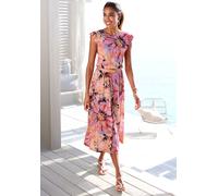 LASCANA Midikleid Damen pink bedruckt Gr.34