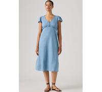 Midikleid LEVI'S, Damen, Gr. M (38), N-Gr, blau (hey good lookin), Web, Obermaterial: 68% Lyocell, 32% Baumwolle, kniebedeckend, V-Ausschnitt, Kleider Midikleid, Sanfte A-Linie (23424645-M) hey good l