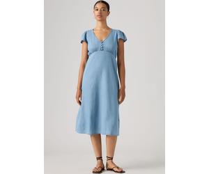 Midikleid LEVI'S, Damen, Gr. M (38), N-Gr, blau (hey good lookin), Web, Obermaterial: 68% Lyocell, 32% Baumwolle, kniebedeckend, V-Ausschnitt, Kleider Midikleid, Sanfte A-Linie (23424645-M) hey good l