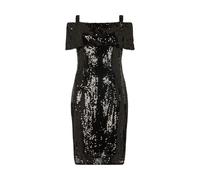 Midikleid LILY AND LIONEL "Jaya Off The Shoulder Sequins Midi Dress Damen", Damen, Gr. 38, Normalgrößen, schwarz, 100% Polyester, Kleider Midikleid (21675423-38) schwarz