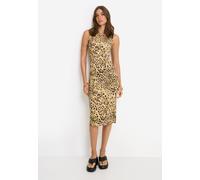 Midikleid LSCN BY LASCANA, Damen, Gr. 40, N-Gr, leopard print, Jersey, Obermaterial: 47% Baumwolle, 47% Modal, 6% Elasthan, bedruckt, figurbetont kniebedeckend, Rundhals, Kleider Midikleid (94410628-4