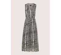Midikleid MADELEINE "Chiffonkleid Sommerkleid mit Schlangenmuster", Damen, Gr. 34, N-Gr, schwarz (cappuccino, schwarz, multicolor), Obermaterial: 100% Viskose CV., Modern, figurbetont, V-Ausschnitt, K