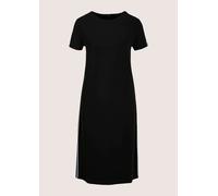 Midikleid MADELEINE "Jerseykleid Viskosekleid mit Kontraststreifen", Damen, Gr. 42, N-Gr, schwarz, weiß, Obermaterial: 60% Viskose CV. 35% Polyester PES. 5% Elasthan EL., Modern, tailliert, Kleider Mi