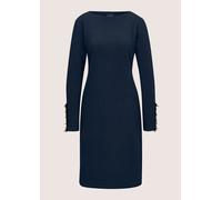 Midikleid MADELEINE "Kleid Jerseykleid mit Nietendetail am Ärmel", Damen, Gr. 48, blau (marine), Modern, slim fit, Rundhals, Kleider Midikleid (83924102-48) marine
