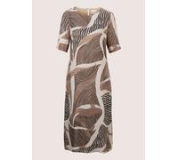 Midikleid MADELEINE "Kleid Kleid mit kurzen Ärmeln", Damen, Gr. 38, N-Gr, weiß (perlweiß, taupe, multicolor), Obermaterial: 100% Viskose CV., Modern, normal, Kleider Midikleid (49258705-38) perlweiß,