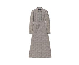 Midikleid MADELEINE "Kleid Langes Hemdblusenkleid mit Unikat-Print", Damen, Gr. 34, N-Gr, braun (espresso, multicolor), Obermaterial: 100% Polyester PES., Modern, Kleider Midikleid (40294738-34) espre