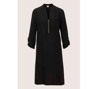 Midikleid MADELEINE "Kleid Shirtkleid mit Rundhals mit V-Schlitz", Damen, Gr. 34, N-Gr, schwarz, Obermaterial: 100% Polyester PES., Modern, normal, V-Ausschnitt, Kleider Midikleid (34988105-34) schwar