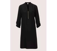 Midikleid MADELEINE "Kleid Shirtkleid mit Rundhals mit V-Schlitz", Damen, Gr. 44, N-Gr, schwarz, Obermaterial: 100% Polyester PES., Modern, normal, V-Ausschnitt, Kleider Midikleid (34988105-44) schwar