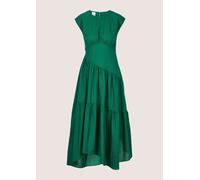 Midikleid MADELEINE "Midikleid Baumwollkleid mit Stufenrock", Damen, Gr. 40, N-Gr, grün, Obermaterial: 100% Baumwolle CO., Modern, figurumspielend, Kleider Midikleid, Kleid mit asymetrischen Stufenroc