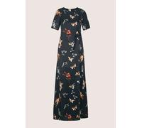 Midikleid MADELEINE "Sommerkleid Maxikleid mit floralem Print", Damen, Gr. 36, N-Gr, schwarz (schwarz, rot, multicolor), Obermaterial: 100% Viskose CV., Kleider Midikleid (97268066-36) schwarz, rot, m