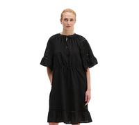 Midikleid MARC O'POLO "aus besticktem Baumwoll-Voile", Damen, Gr. 42, Normalgrößen, schwarz, Obermaterial: 100% Baumwolle. Futter: 100% Modal, unifarben, loose fit wadenlang, normaler Saum, Kleider Mi