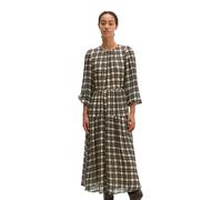 Midikleid MARC O'POLO "aus fließendem Viskose-Crêpe", Damen, Gr. 36, Normalgrößen, beige (sanftes weiß), Obermaterial: 100% Viskose. Futter: 100% Viskose, bedruckt, regular fit wadenlang, Rundhals, el
