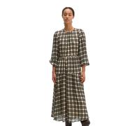 Midikleid MARC O'POLO "aus fließendem Viskose-Crêpe", Damen, Gr. 38, Normalgrößen, Langarm, beige (sanftes weiß), Obermaterial: 100% Viskose. Futter: 100% Viskose, bedruckt, regular fit wadenlang, Run