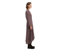 Midikleid MARC O'POLO "aus fließender Viskose", Damen, Gr. 44, Normalgrößen, 3/4 Arm, braun (dunkelrot), Obermaterial: 100% Viskose, bedruckt, regular fit wadenlang, V-Ausschnitt, Bündchen, Kleider Mi