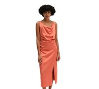 Midikleid MARC O'POLO "aus hochwertigem Sleeky-Viskose-Mix", Damen, Gr. 36, Normalgrößen, ohne Ärmel, orange (warm orange), Obermaterial: 96% Viskose, 4% Elasthan, unifarben, regular fit wadenlang, Ru