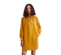 Midikleid MARC O'POLO "aus leichter Qualität", Damen, Gr. 34, Normalgrößen, gelb (m234), Obermaterial: 100% Leinen; Futter: 100% Nicht verfügbar, unifarben, loose fit kurz, Manschette, Kleider Midikle