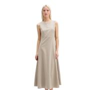 Maxikleid MARC O'POLO "aus Organic-Cotton-Lyocell-Leinen-Mix", Damen, Gr. 40, Normalgrößen, earthy taupe, Obermaterial: 54% Baumwolle, 23% Lyocell, 23% Leinen, unifarben, regular fit kurz, Rundhals, K