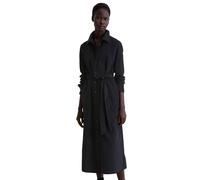 Midikleid MARC O'POLO "aus softem Organic Cotton-Lyocell-Mix", Damen, Gr. 32, Normalgrößen, Langarm, schwarz (deep night blau), Obermaterial: 79% Baumwolle, 21% Lyocell, unifarben, regular fit wadenla