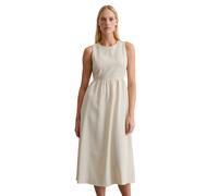 Midikleid MARC O'POLO "aus TENCEL™ Lyocell-Leinen-Mix", Damen, Gr. 42, Normalgrößen, beige (m195), Obermaterial: 90% Lyocell, 10% Leinen, unifarben, weit wadenlang, Rundhals, Kleider Midikleid (550562