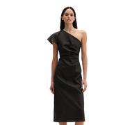 Midikleid MARC O'POLO "aus Viskose-Leinen-Stretch", Damen, Gr. 36, Normalgrößen, schwarz, Obermaterial: 53% Leinen, 45% Viskose, 2% Elasthan, unifarben, slim fit wadenlang, Kleider Midikleid (74682359